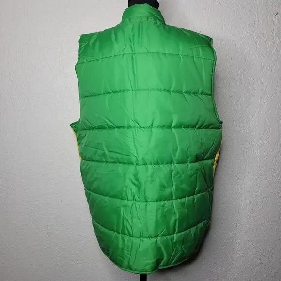 Vintage Unbranded Reversible Retro Striped Unisex Nylon Puffer Vest Pockets✨️L - Picture 3 of 16